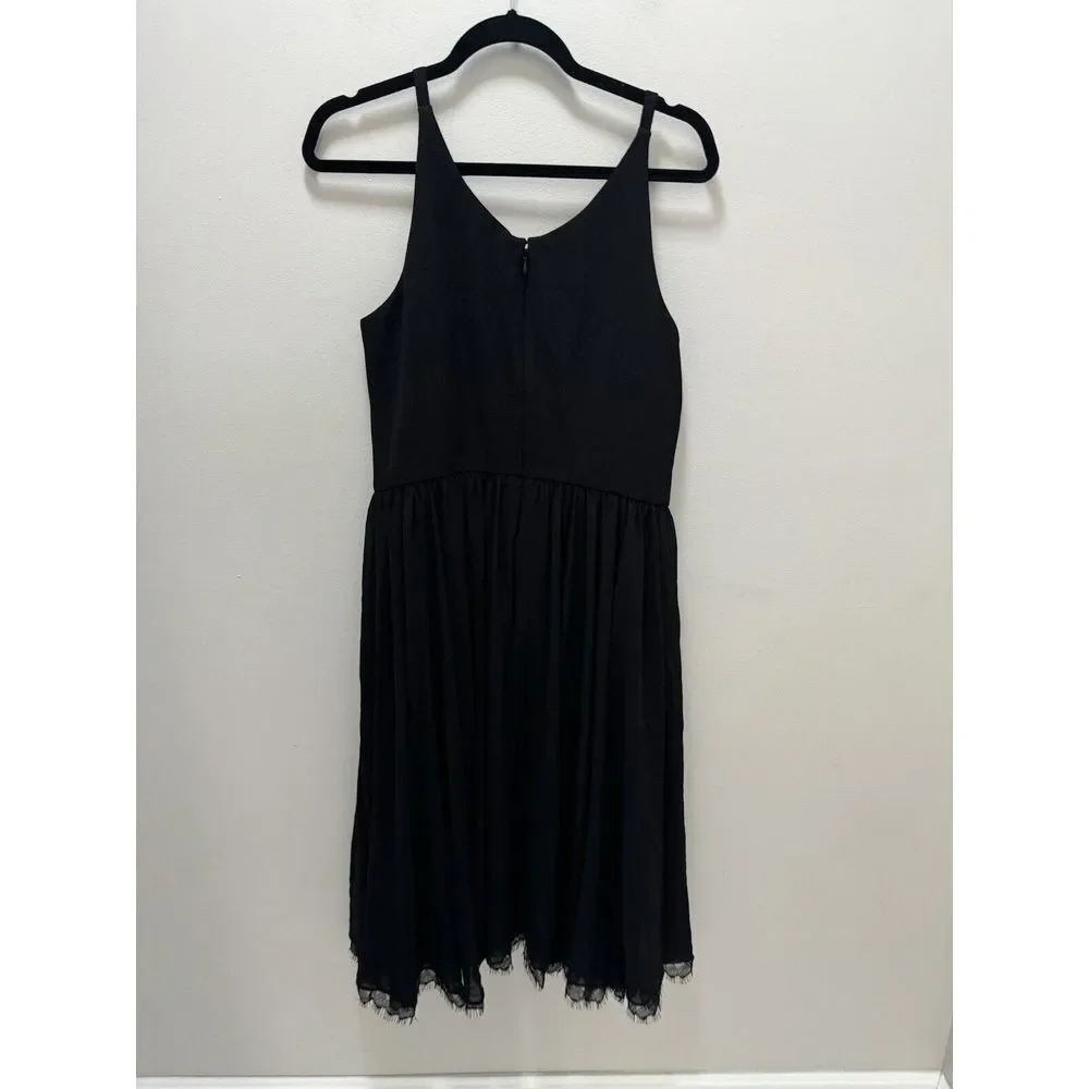 Dress The Population Alicia Mixed Media MIDI Black Dress Size Large LBD - Picture 5 of 9